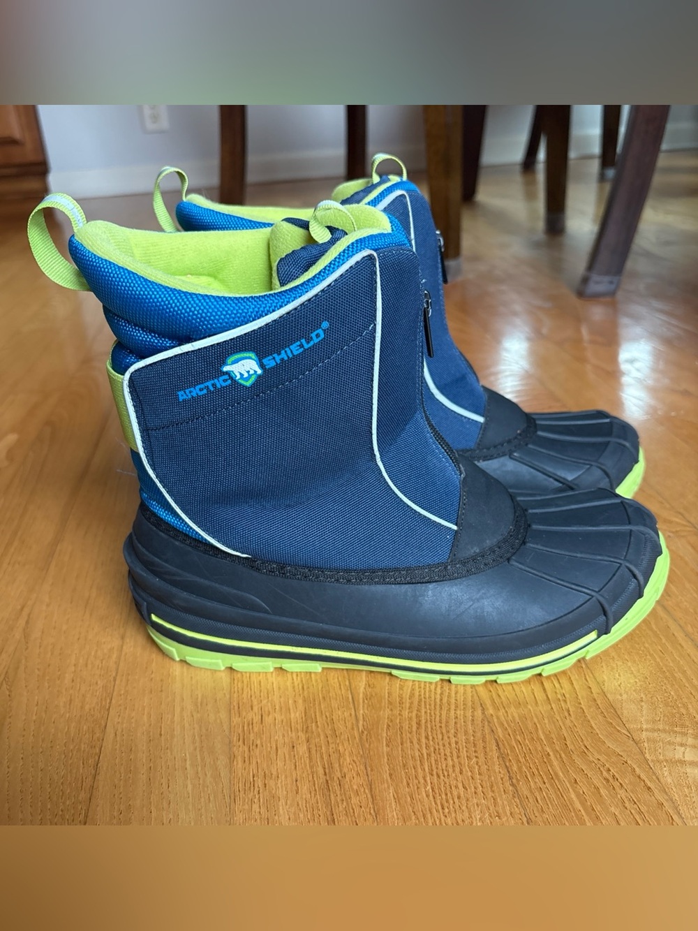 Arctic Shield Waterproof Snow Boots Insulated Blue Green Winter Youth Boys Sz 6
